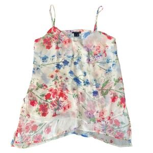 Theory Floral‎ Print Vaneese Garden Tank Top Women's Size S